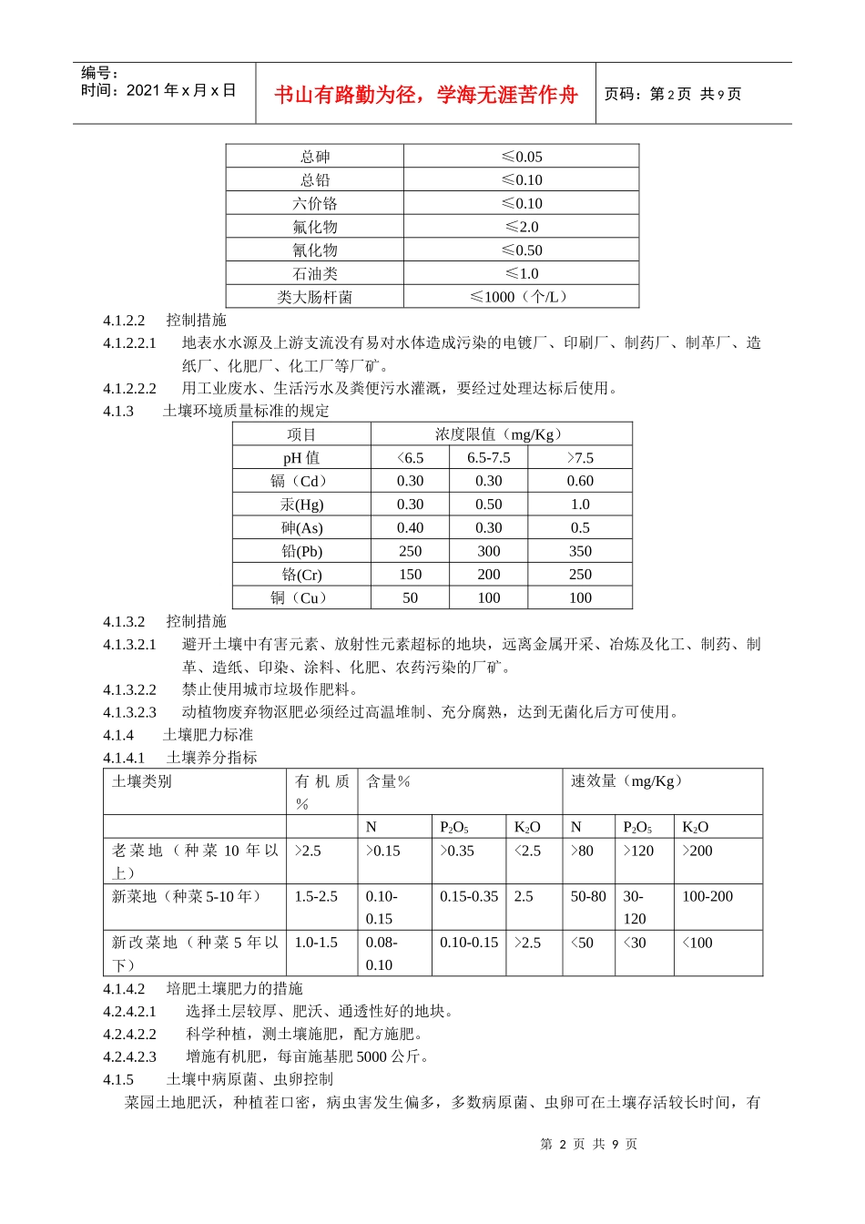 出口冷冻菠菜种植技术规程与菠菜质量标准_第2页
