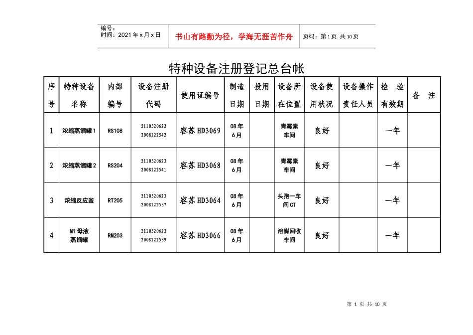 特种设备五本台帐_第1页