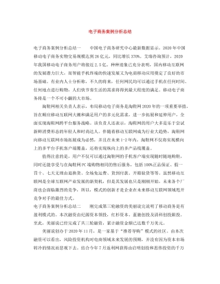 电子商务案例分析总结