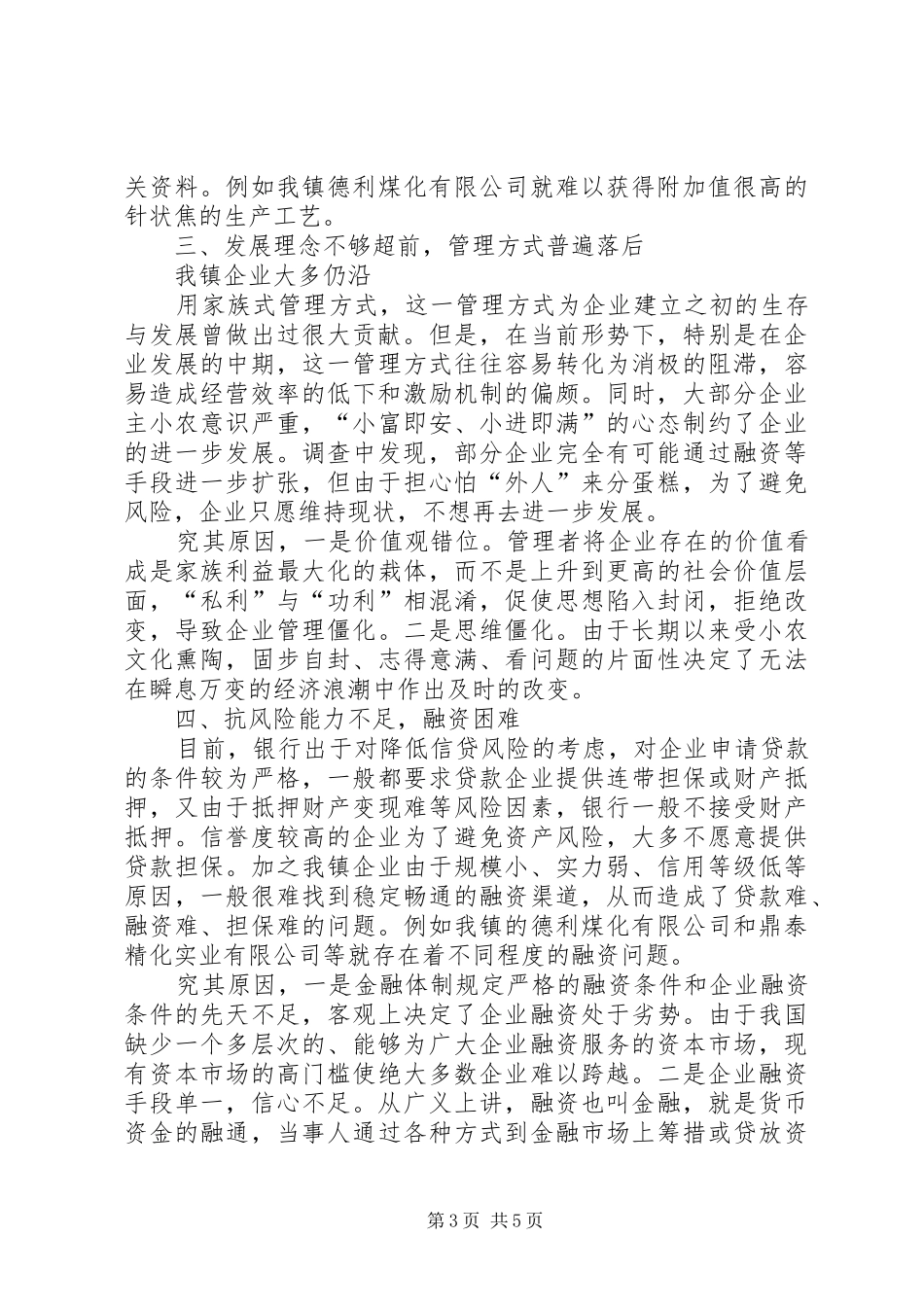 乡镇工业企业调研报告_第3页