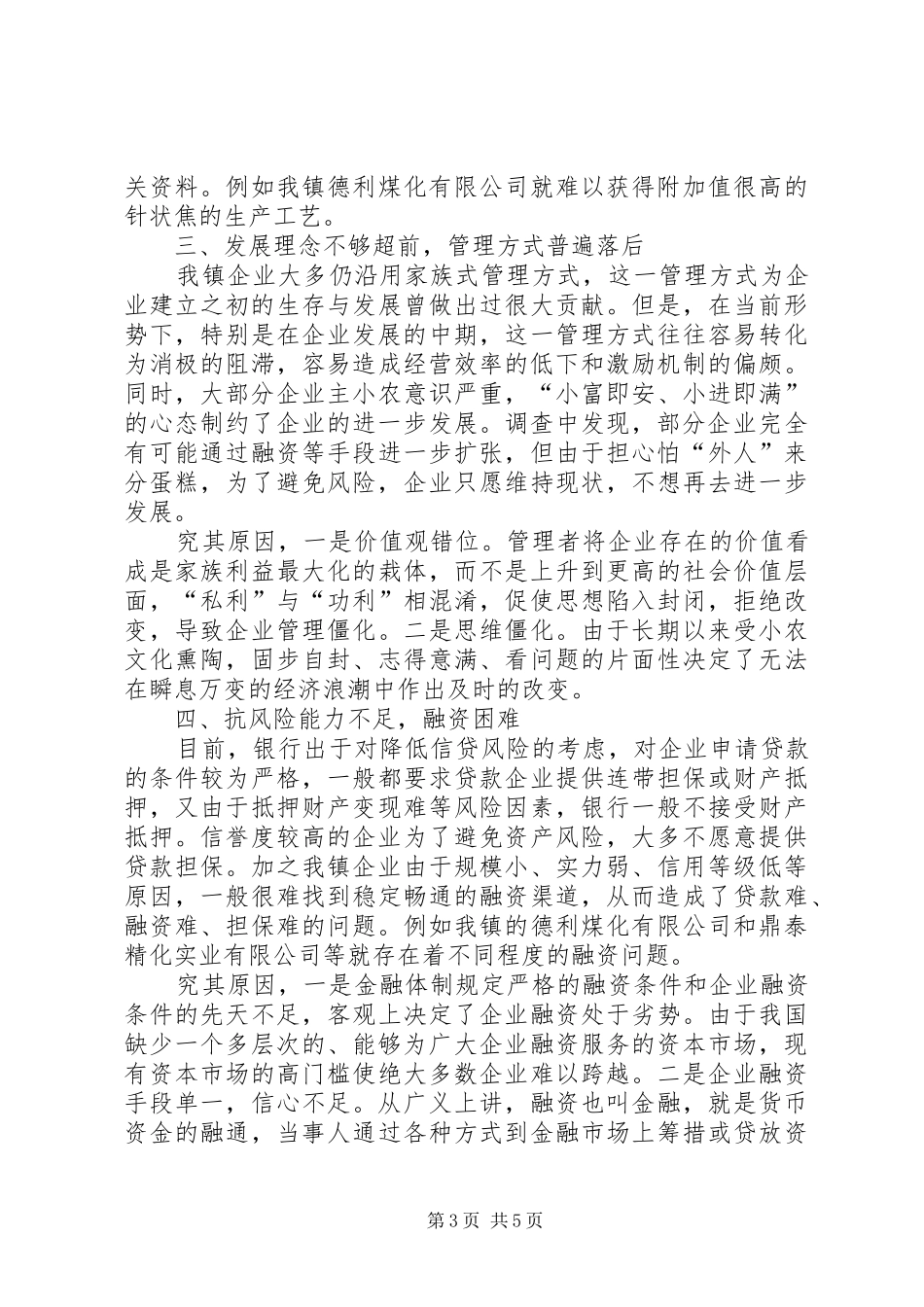 乡镇工业企业的调研报告_第3页