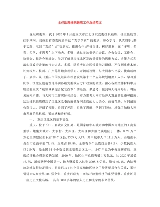 主任助理挂职锻炼工作总结范文 