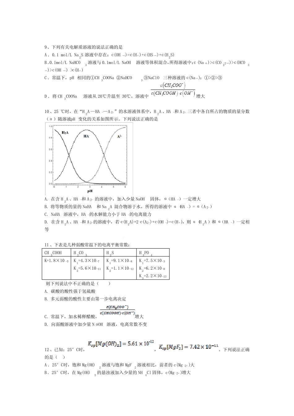 高三化学一轮复习 选择性必修1-选择题专题练习(3)_第2页