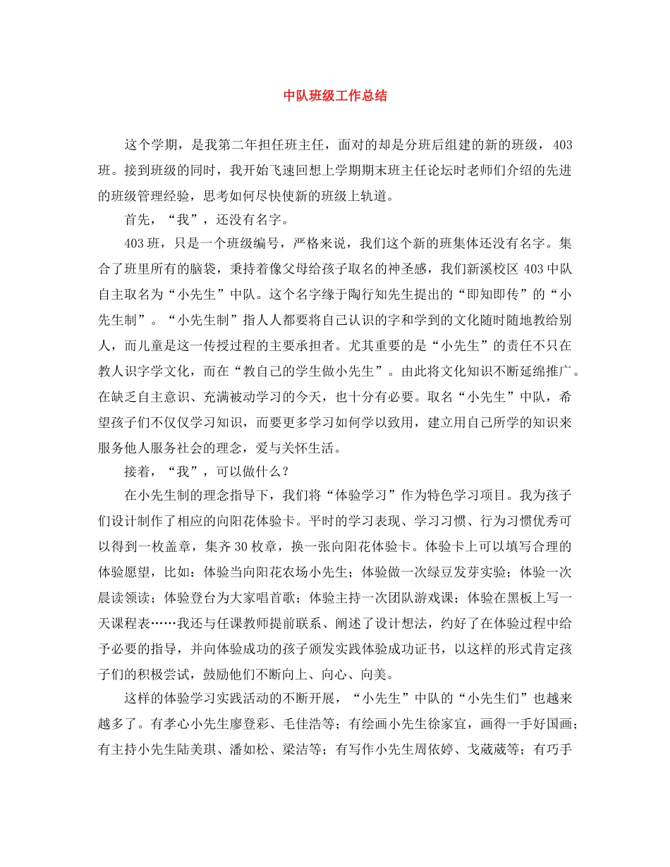 中队班级工作总结 _第1页