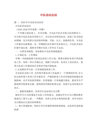 中队活动总结 