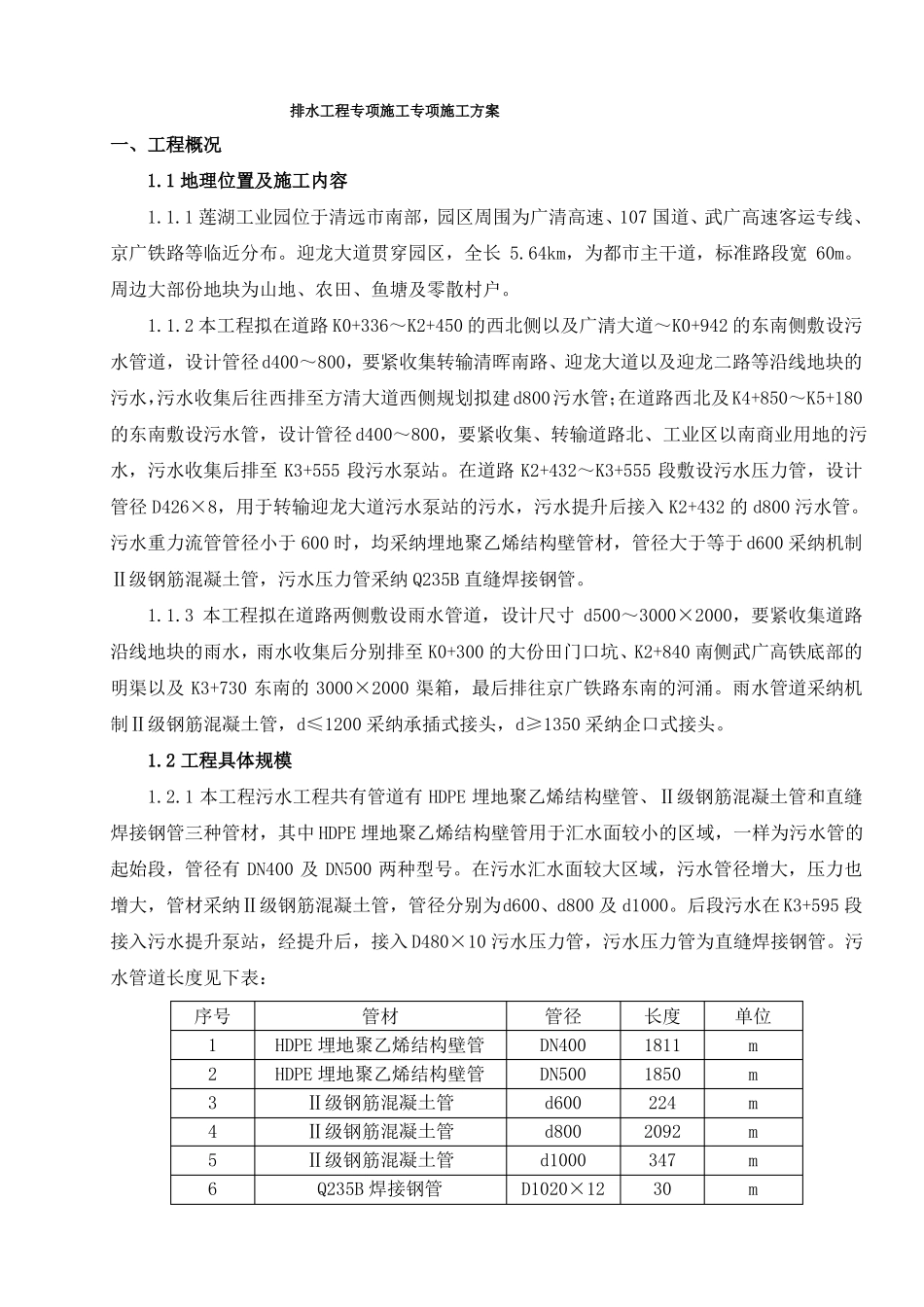 排水工程专项施工专项施工方案_第1页