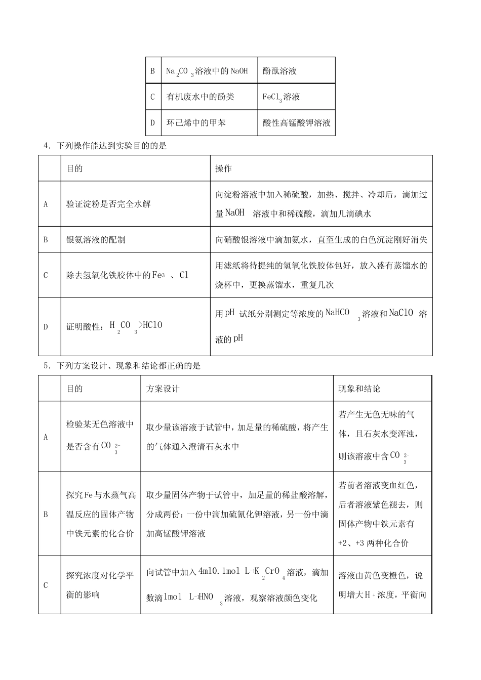 ...第11题 化学实验基础(强化训练)-2021年高考化学三轮冲刺复习(学生..._第2页