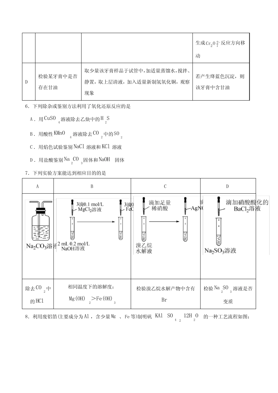 ...第11题 化学实验基础(强化训练)-2021年高考化学三轮冲刺复习(学生..._第3页