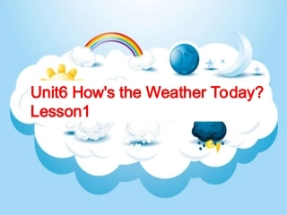 四年级Unit6How'stheWeatherTodayLesson1