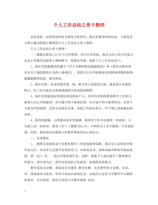 个人工作总结之骨干教师
