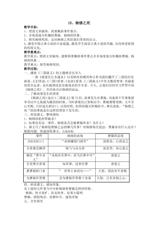 《杨修之死》教学设计