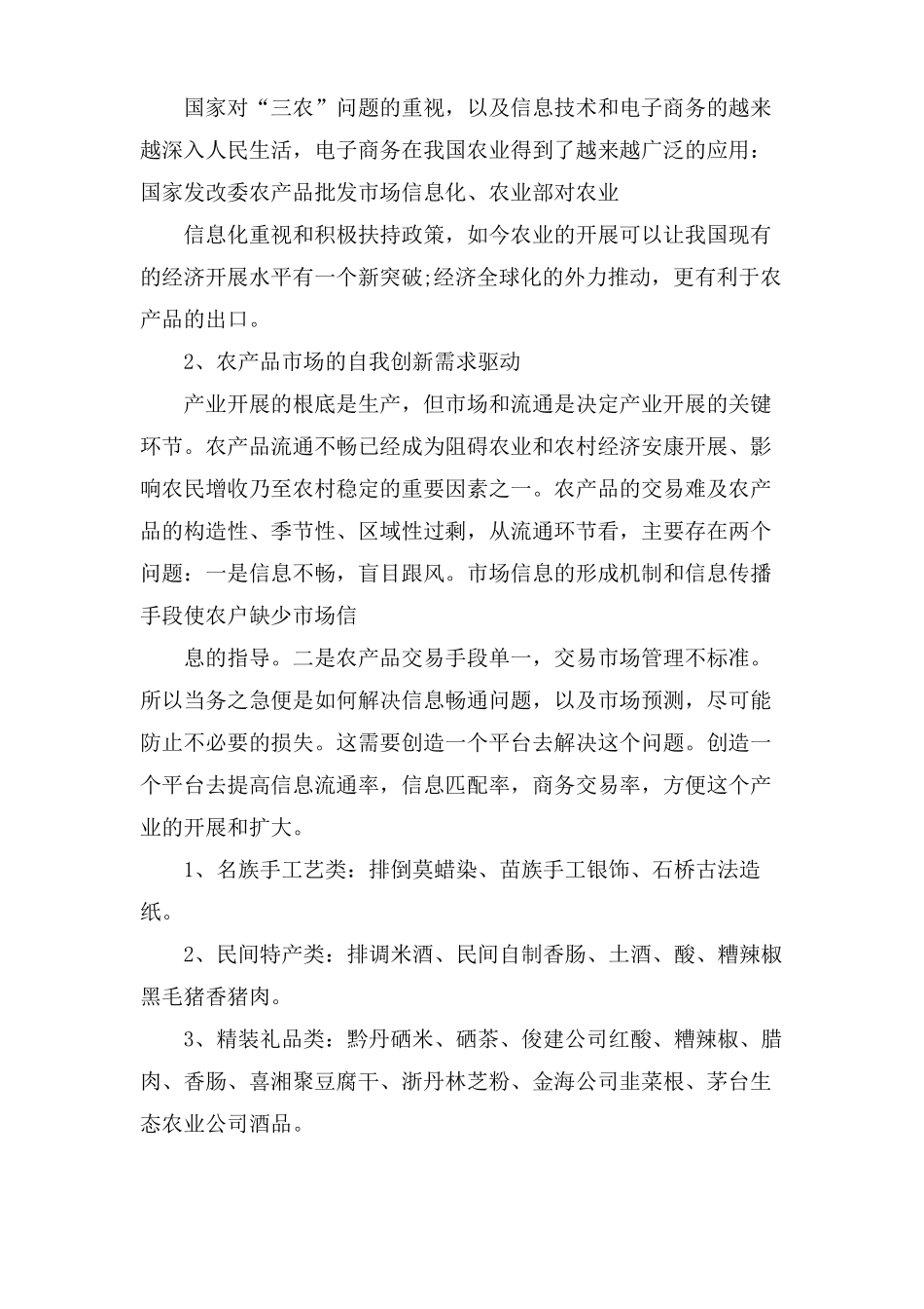 农村电子商务创业计划书_第3页