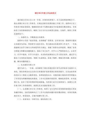银行审计年度工作总结范文