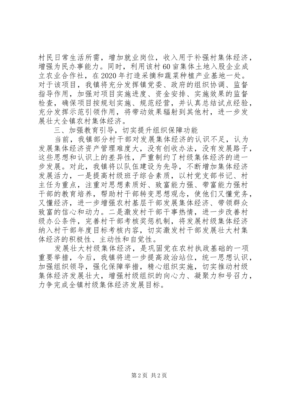 乡镇农村集体经济状况汇报_第2页