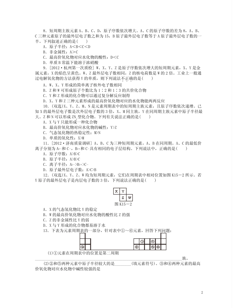 (广东高考化学选择题专题训练)化学实验基础及装置图 (6)_第2页