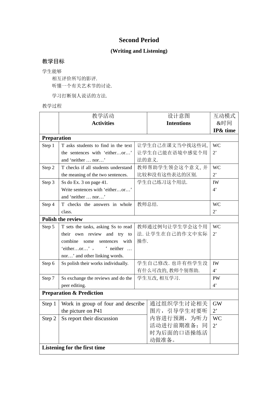 高一Unit5教学设计_第1页