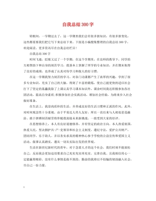 自我总结300字