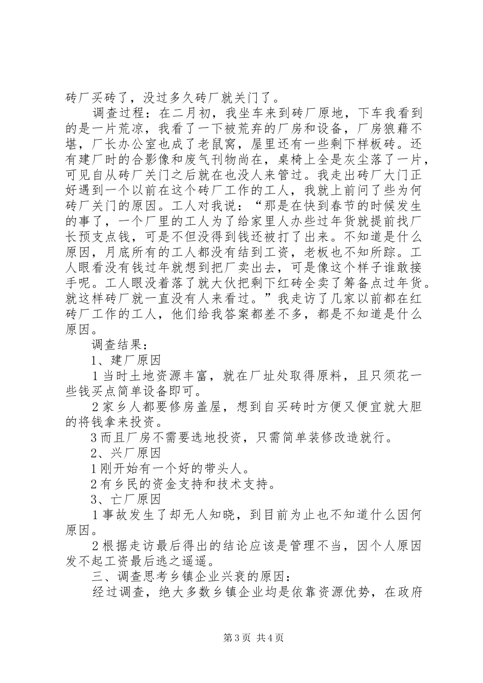 乡镇企业实践工作报告_第3页