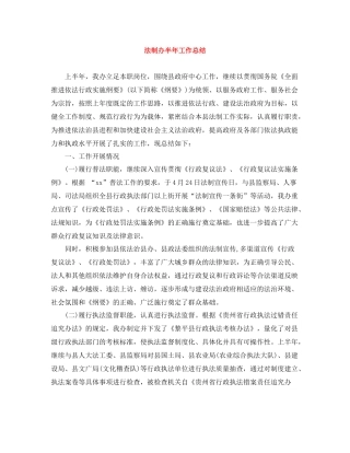 法制办半年工作总结