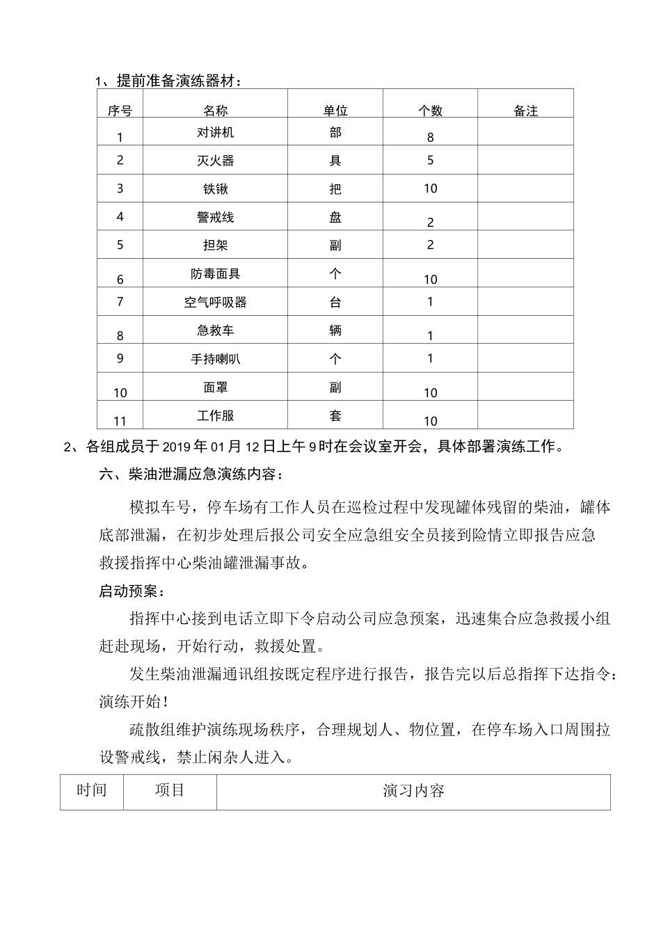 柴油泄漏应急演练方案及总结_第3页