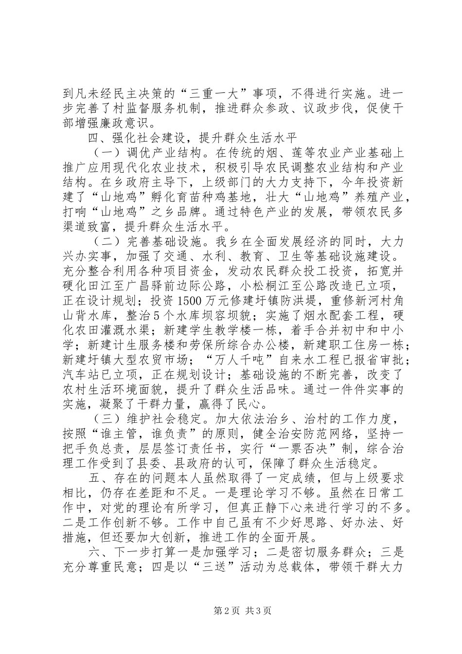 乡镇主要负责人执政为民工作汇报_第2页