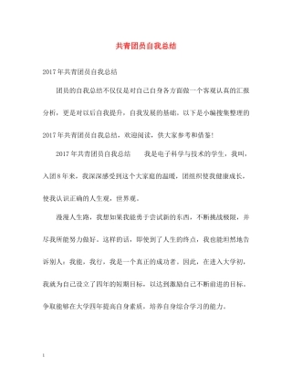 共青团员自我总结2