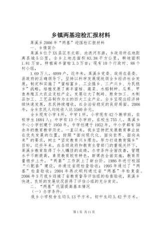 乡镇两基迎检汇报材料