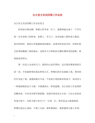 办公室文员试用期工作总结2)