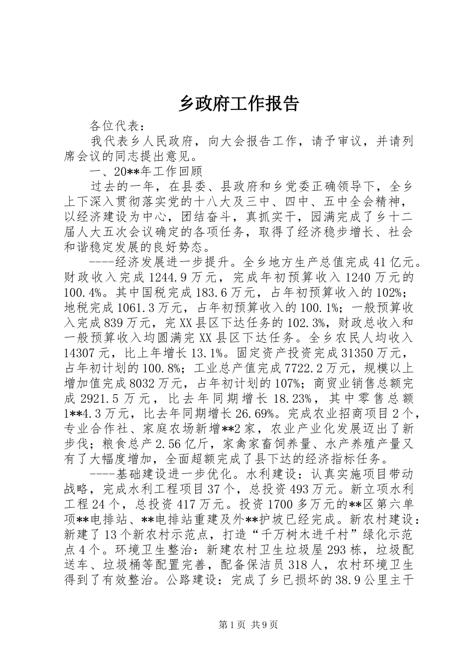 乡政府工作报告 (19)_第1页