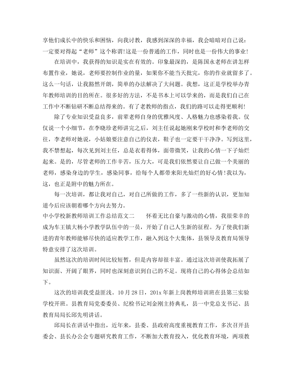 中小学校新教师培训工作总结 _第2页