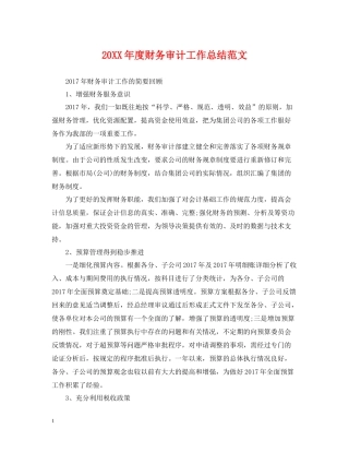 财务审计工作总结范文