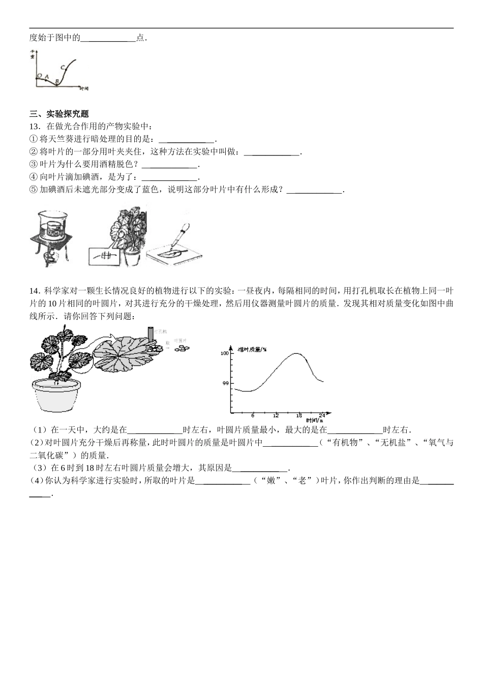 2014年广东省中考生物复习：绿色开花植物的新陈代谢（二）_第3页
