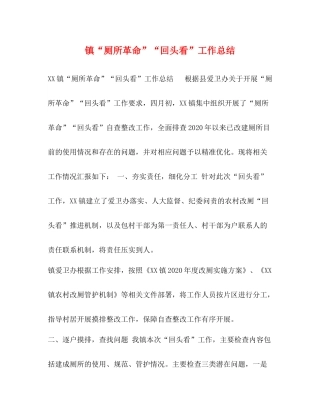 厕所革命回头看工作总结