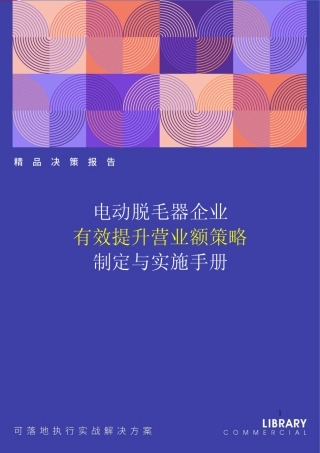 电动脱毛器企业有效提升营业额策略制定与实施手册
