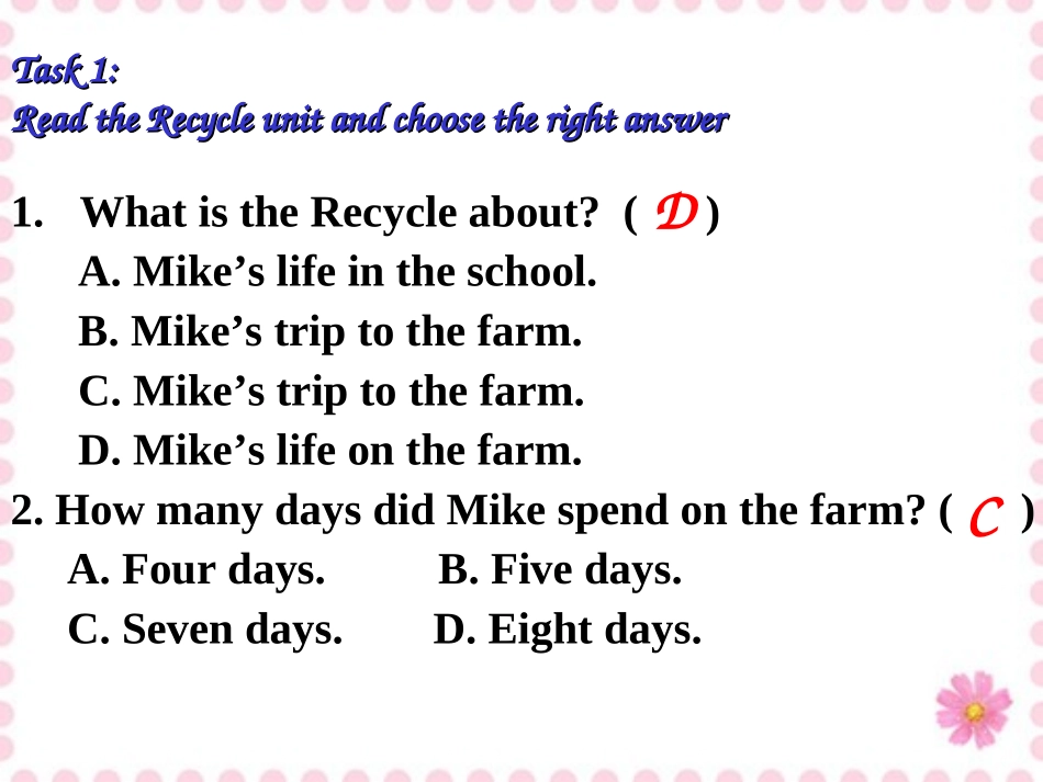 新版PEP六年级下册_Recycle_Mike's_happy_days_Lesson_1_第2页