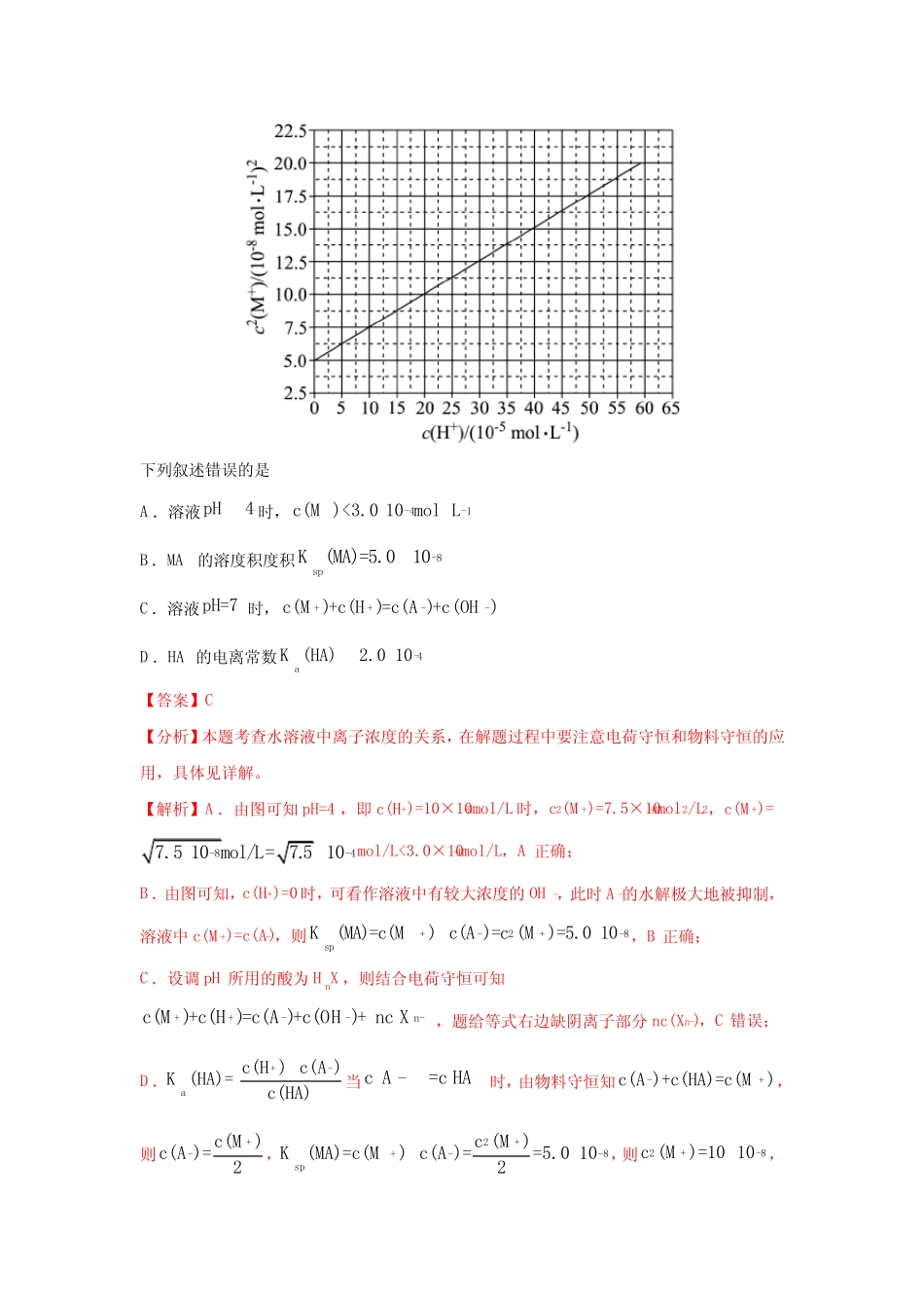 2010-2021年高考化学十二年真题分类汇编专题专题13 盐类的水解及沉淀的..._第3页