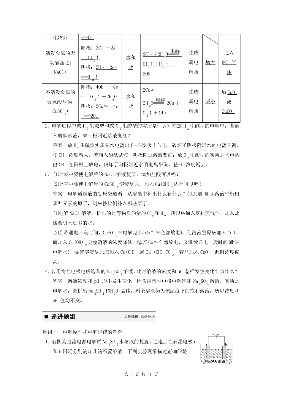2015届高考化学一轮复习 专题六 第3讲 电解池 金属的电化学腐蚀与防护学..._第3页