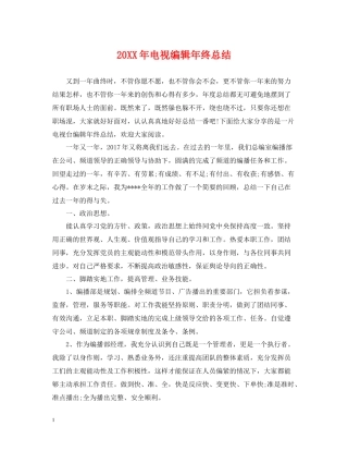 电视编辑年终总结2