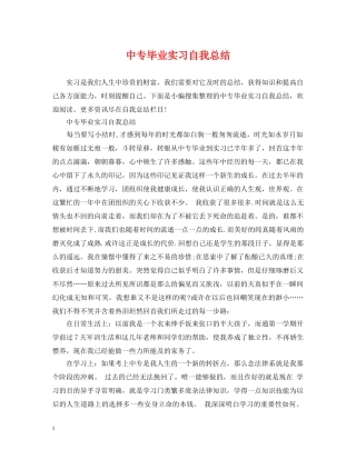 中专毕业实习自我总结 