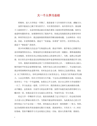 大一个人学习总结