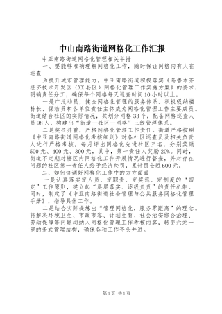 中山南路街道网格化工作汇报