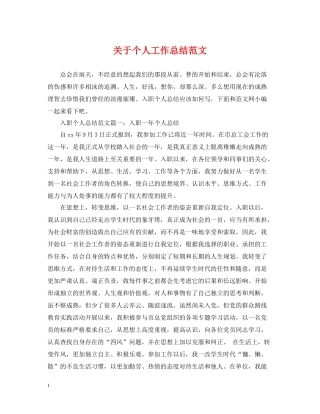 关于个人工作总结范文