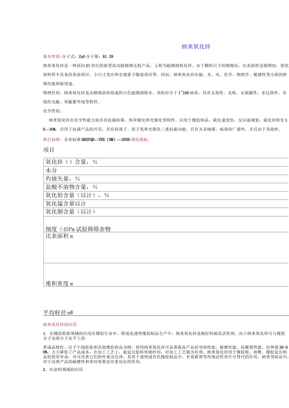 (整理)各类氧化锌标准_第1页