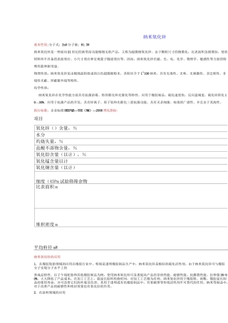 (整理)各类氧化锌标准