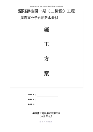 屋面高分子防水卷材施工方案