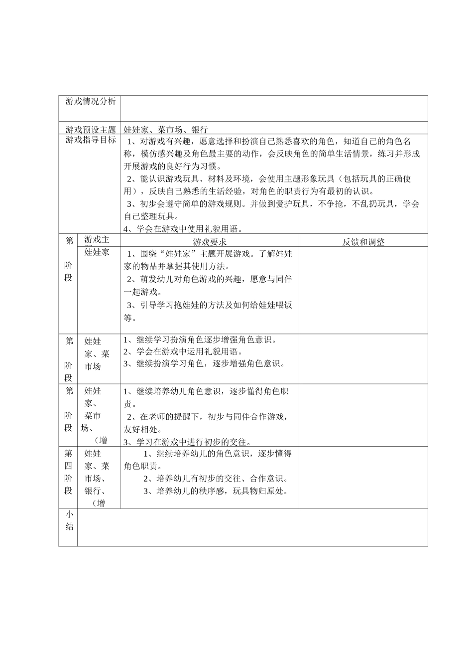 幼儿园角色游戏计划_第1页