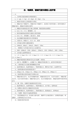水电解质酸碱代谢失调病人的护理