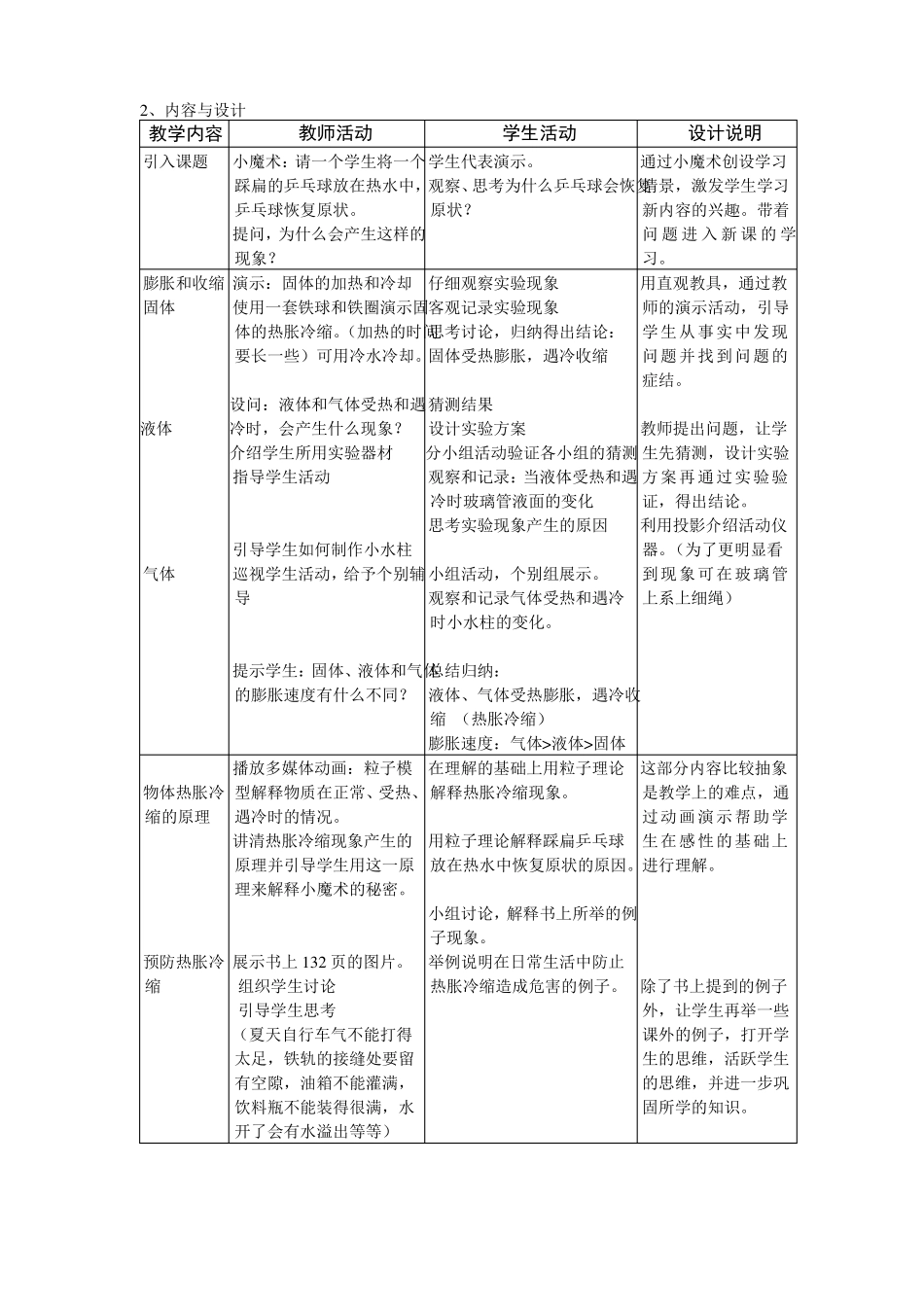 六年级科学上册物质的粒子模型5热胀冷缩教案设计牛津上海版_第2页