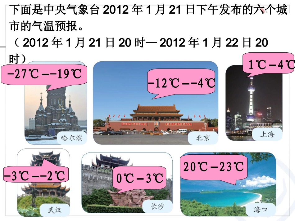 2014年人教版六年级下册数学第一单元负数—认识负数(例1例2)_第3页