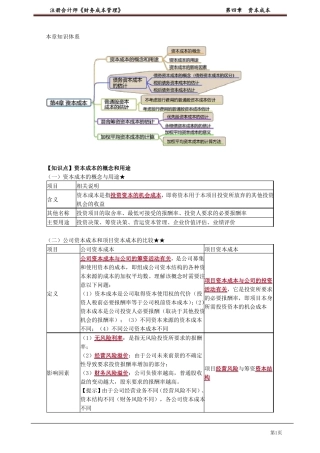 注册会计师财务成本管理——资本成本